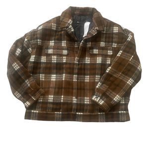 ASOS Brown Plaid Shirt Jacket